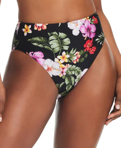 Bar Iii Women's Floral-print High-waist High-leg Bikini Bottoms, Created For Macy's In Multi