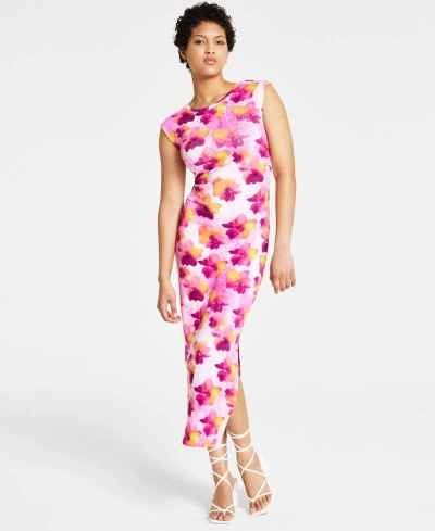 Bar Iii Women's Floral-print Midi Dress, Created For Macy's In Frankie Fl