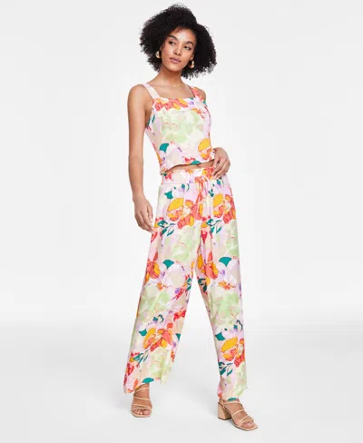 Bar Iii Women's Floral-print Pull-on Wide-leg Pants, Created For Macy's In Alexa Floral A