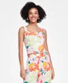 BAR III WOMEN'S FLORAL-PRINT SQUARE-NECK TANK TOP, CREATED FOR MACY'S