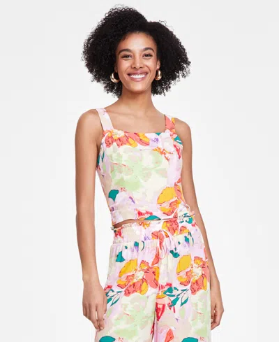 Bar Iii Women's Floral-print Square-neck Tank Top, Created For Macy's In Alexa Floral