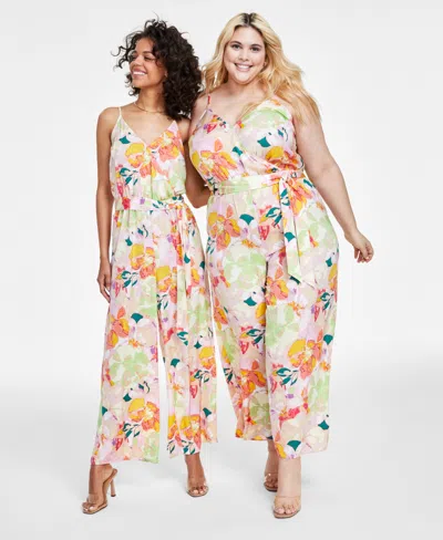 Bar Iii Women's Floral-print Surplice Jumpsuit, Xxs-4x, Created For Macy's In Alexa Floral