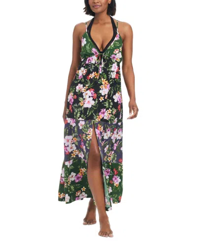 Bar Iii Women's Floral-print Tiered Cover-up Dress, Created For Macy's In Multi