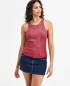 Bar Iii Women's Foiled Crewneck Tank, Exclusively At Macy's In Pink