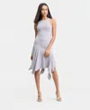 Bar Iii Women's Handkerchief-hem Sleeveless Dress, Macy's Exclusive In Gray