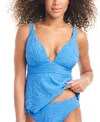 BAR III WOMEN'S HANKEY TEXTURED TANKINI TOP, CREATED FOR MACY'S