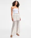 Bar Iii Women's High Rise Crochet Pants, Exclusively At Macy's