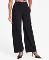 Bar Iii Women's High-rise Pull-on Knit Cargo Pants, Created For Macy's In Deep Black