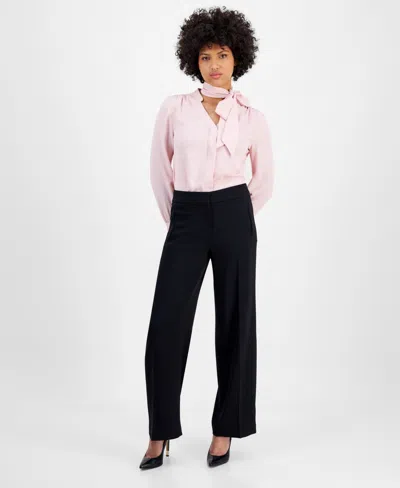 Bar Iii Women's High Rise Wide-leg Crepe Pants, Exclusively At Macy's In Rosebud