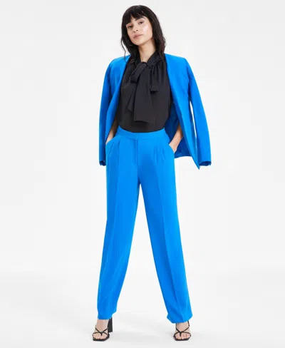 Bar Iii Women's High-rise Wide-leg Pants, Created For Macy's In French Blue