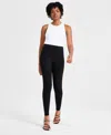Bar Iii Women's High-waist Seamed Ponte-knit Leggings, Created For Macy's In Deep Black