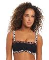Bar Iii Womens In My Skin Bandeau Bikini Top High Rise Bottoms Exclusively At Macys In Natural,black