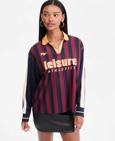 Bar Iii Women's Leisure Athletics Graphic Long-sleeve Jersey, Macy's Exclusive In Multi