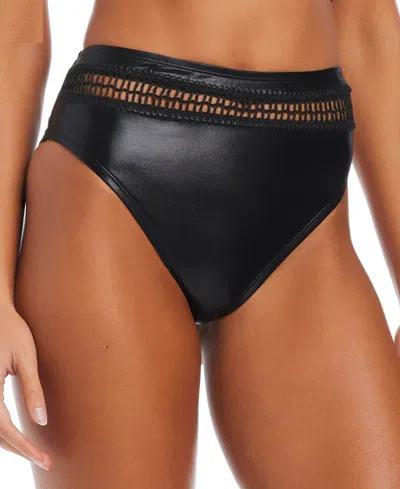 Bar Iii Women's Midnight Boho High-rise Bikini Bottoms, Exclusively At Macy's In Black