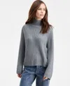 Bar Iii Women's Mock-neck Ribbed Sweater, Macy's Exclusive In Gray