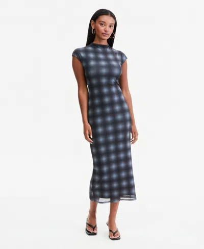 Bar Iii Women's Mock Neck Short-sleeve Print Bodycon Midi Dress, Macy's Exclusive In Brown