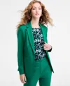 Bar Iii Women's Notch-collar Single Button Blazer, Created For Macy's In Green
