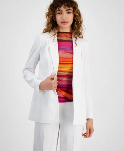 Bar Iii Women's Notched-collar Open-front Blazer, Created For Macy's In Blanc
