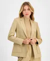 Bar Iii Womens One Button Blazer Mock Neck Sweater Pants Exclusively At Macys In Toasted Sesame