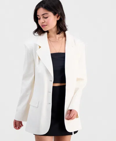 Bar Iii Women's Oversized Linen-blend Blazer, Macy's Exclusive In Multi