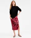 Bar Iii Women's Pailette Midi Skirt, Macy's Exclusive In Red