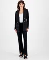 Bar Iii Women's Peak-lapel Open-front Long-sleeve Blazer, Created For Macy's In Black