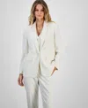Bar Iii Women's Pinstriped Jacket, Exclusively At Macy's In Bar White,black