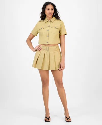 BAR III WOMEN'S PLEATED MINI SKORT, EXCLUSIVELY AT MACY'S