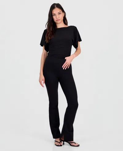 Bar Iii Women's Ponte Flare Leggings, Macy's Exclusive In Black