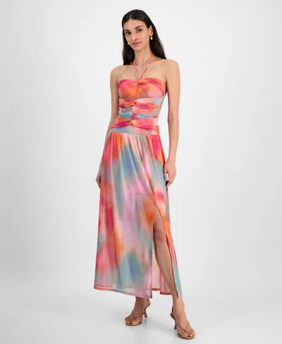 Bar Iii Women's Printed Halter Bandeau Maxi Dress, Exclusively At Macy's In Ayla Absrct A