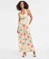 Bar Iii Women's Printed Halter Jumpsuit, Exclusively At Macy's In Neutral