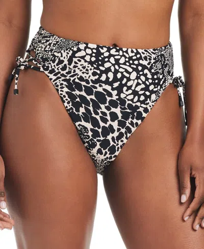 Bar Iii Women's Printed High-waisted Lace-up Bottoms, Created For Macy's In Black