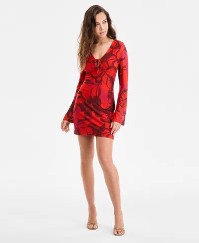Bar Iii Women's Printed Mesh Mini Dress, Exclusively At Macy's