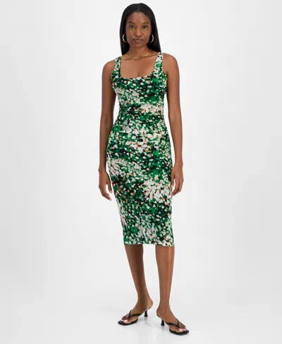 Bar Iii Women's Printed Mesh Sheath Dress, Exclusively At Macy's In Black Multi