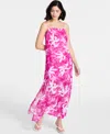 Bar Iii Women's Printed Sheer Overlay Maxi Dress, Exclusively At Macy's In Layla Trop A