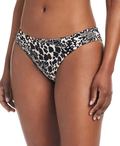 Bar Iii Women's Printed Side-tab Hipster Bottoms, Created For Macy's In Black