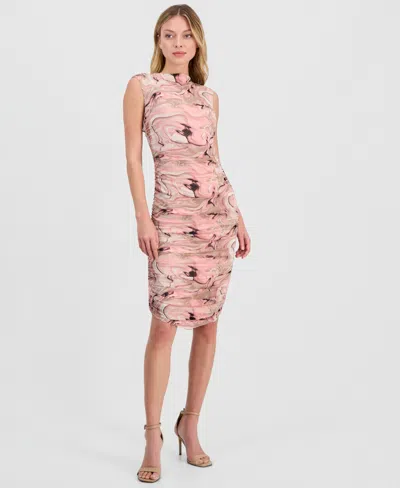 Bar Iii Women's Printed Sleeveless Sheath Dress, Macy's Exclusive In Pink