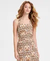 Bar Iii Women's Printed Square-neck Halter Top, Exclusively At Macy's In Grace Tige