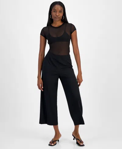 Bar Iii Women's Pull-on Cropped Pants, Exclusively At Macy's In Black
