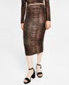 Bar Iii Women's Pull-on Jersey Midi Skirt, Created For Macy's In Snake Python