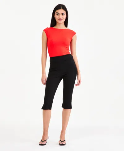 Bar Iii Women's Pull-on Capri Pants, Macy's Exclusive In Black