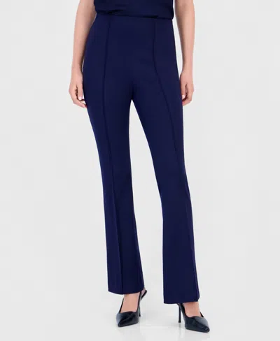 Bar Iii Women's Pull-on Flare Mid-rise Pants, Macy's Exclusive In Bar Navy