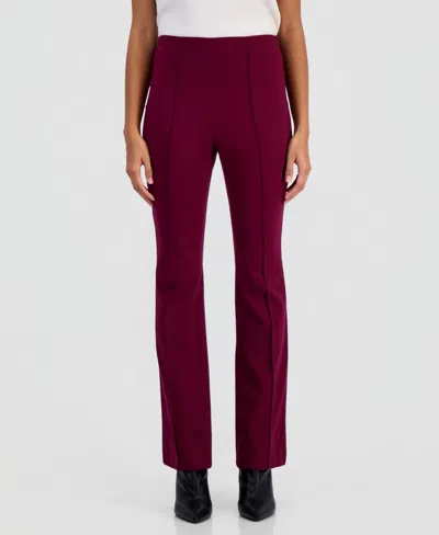 Bar Iii Women's Pull-on Flare Mid-rise Pants, Macy's Exclusive In Brown