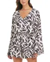 Bar Iii Women's Resort Daze Printed Bell-sleeve Romper, Exclusively At Macy's In Ivory
