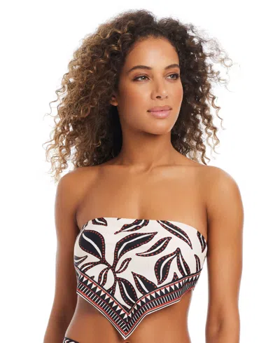 Bar Iii Women's Resort Daze Scarf Bandeau Bikini Top, Exclusively At Macy's In Ivory