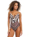 Bar Iii Women's Resort Daze V-wire One-piece Swimsuit, Exclusively At Macy's In Ivory