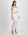 Bar Iii Womens Strapless Top Midi Skirt Exclusively At Macys In White