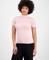 Bar Iii Women's Ribbed Cap-sleeve Sweater, Exclusively At Macy's In Rosebud