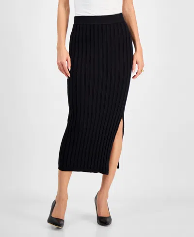 Bar Iii Women's Ribbed Maxi Skirt, Exclusively At Macy's In Black