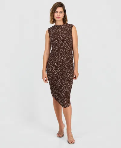 Bar Iii Women's Ruched Mesh Dress, Macy's Exclusive In Multi